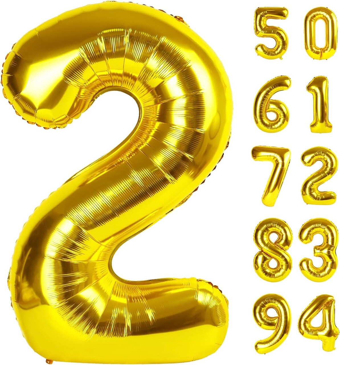 Gold 2 Balloon, Number Balloon 40 Inch, Two Balloon Number Birthday Decorations, Second 2nd Birthday Party Supplies, Number 2 Balloon